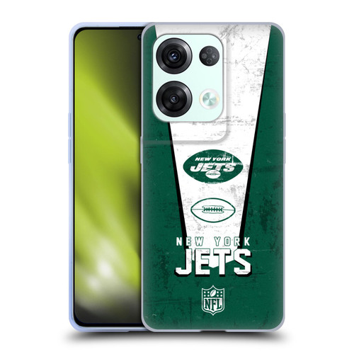 NFL New York Jets Logo Art Banner Soft Gel Case for OPPO Reno8 Pro
