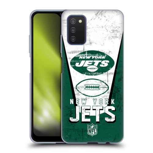 NFL New York Jets Logo Art Banner Soft Gel Case for Samsung Galaxy A03s (2021)