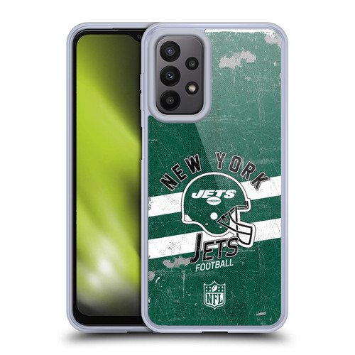NFL New York Jets Logo Art Helmet Distressed Soft Gel Case for Samsung Galaxy A23 / 5G (2022)