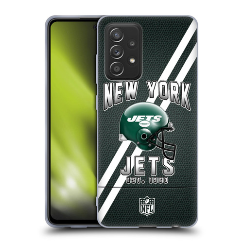 NFL New York Jets Logo Art Football Stripes Soft Gel Case for Samsung Galaxy A52 / A52s / 5G (2021)