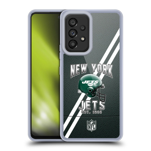 NFL New York Jets Logo Art Football Stripes Soft Gel Case for Samsung Galaxy A53 5G (2022)