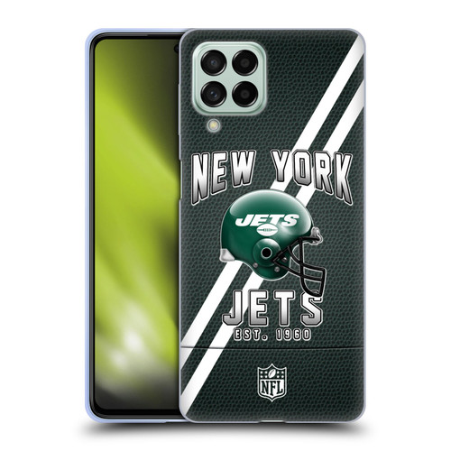 NFL New York Jets Logo Art Football Stripes Soft Gel Case for Samsung Galaxy M53 (2022)