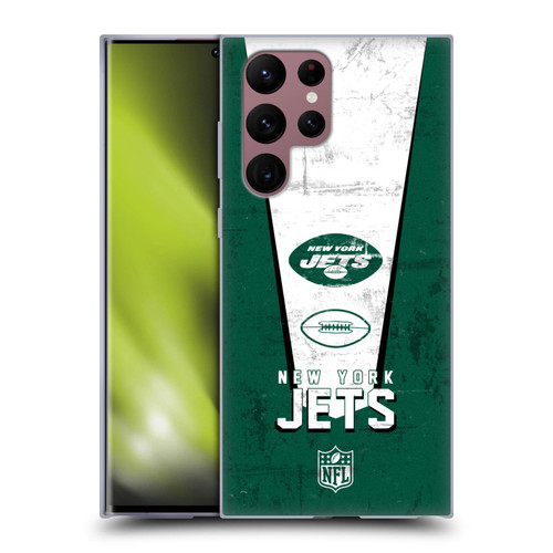 NFL New York Jets Logo Art Banner Soft Gel Case for Samsung Galaxy S22 Ultra 5G