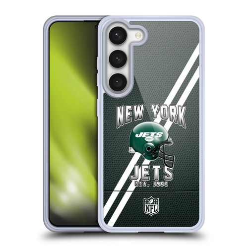 NFL New York Jets Logo Art Football Stripes Soft Gel Case for Samsung Galaxy S23 5G