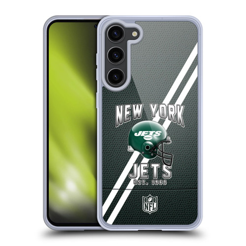 NFL New York Jets Logo Art Football Stripes Soft Gel Case for Samsung Galaxy S23+ 5G
