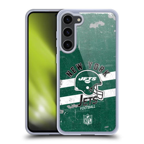 NFL New York Jets Logo Art Helmet Distressed Soft Gel Case for Samsung Galaxy S23+ 5G