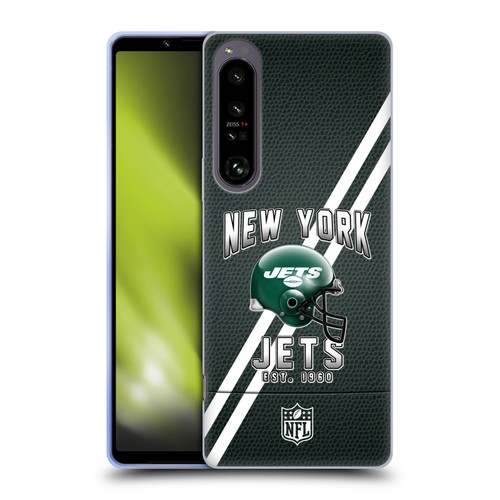 NFL New York Jets Logo Art Football Stripes Soft Gel Case for Sony Xperia 1 IV