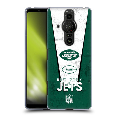 NFL New York Jets Logo Art Banner Soft Gel Case for Sony Xperia Pro-I