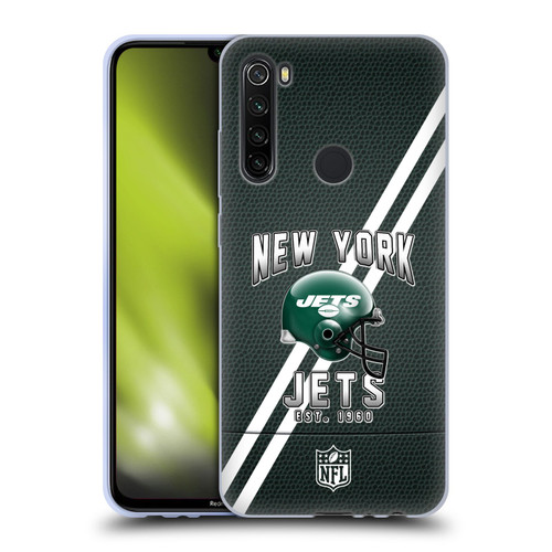 NFL New York Jets Logo Art Football Stripes Soft Gel Case for Xiaomi Redmi Note 8T