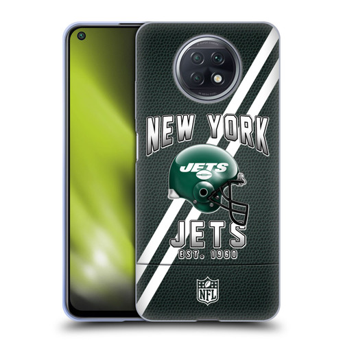 NFL New York Jets Logo Art Football Stripes Soft Gel Case for Xiaomi Redmi Note 9T 5G