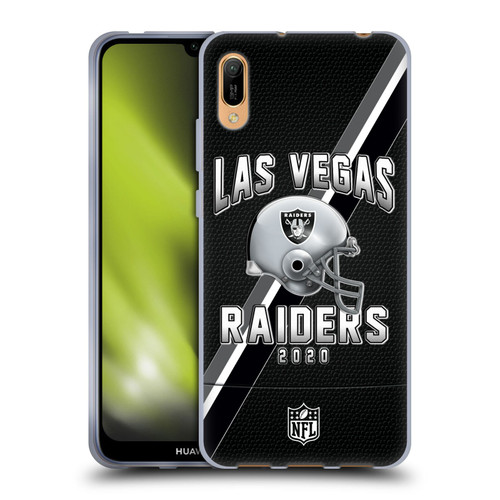 NFL Las Vegas Raiders Logo Art Football Stripes 100th Soft Gel Case for Huawei Y6 Pro (2019)