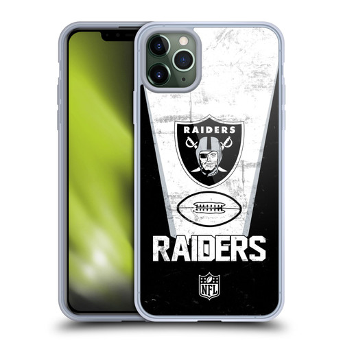 NFL Las Vegas Raiders Logo Art Banner 100th Soft Gel Case for Apple iPhone 11 Pro Max