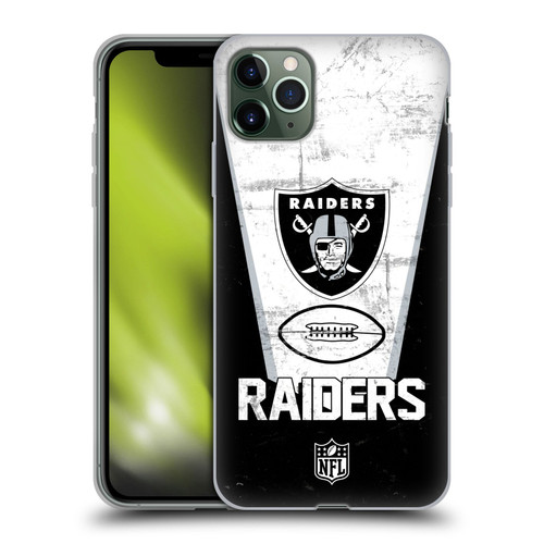 NFL Las Vegas Raiders Logo Art Banner 100th Soft Gel Case for Apple iPhone 11 Pro Max