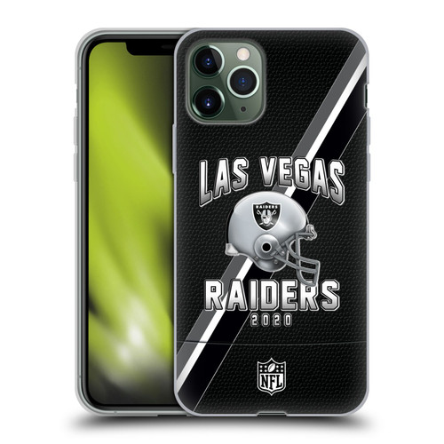 NFL Las Vegas Raiders Logo Art Football Stripes 100th Soft Gel Case for Apple iPhone 11 Pro