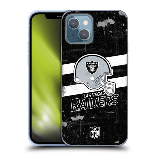 NFL Las Vegas Raiders Logo Art Helmet Distressed Look 100th Soft Gel Case for Apple iPhone 13