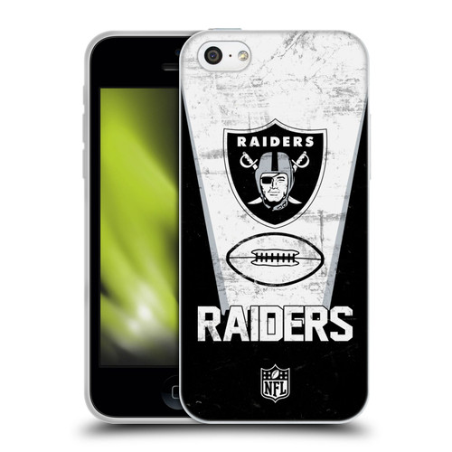NFL Las Vegas Raiders Logo Art Banner 100th Soft Gel Case for Apple iPhone 5c