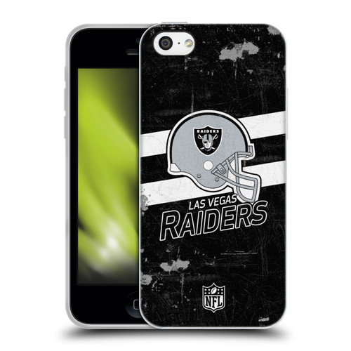 NFL Las Vegas Raiders Logo Art Helmet Distressed Look 100th Soft Gel Case for Apple iPhone 5c
