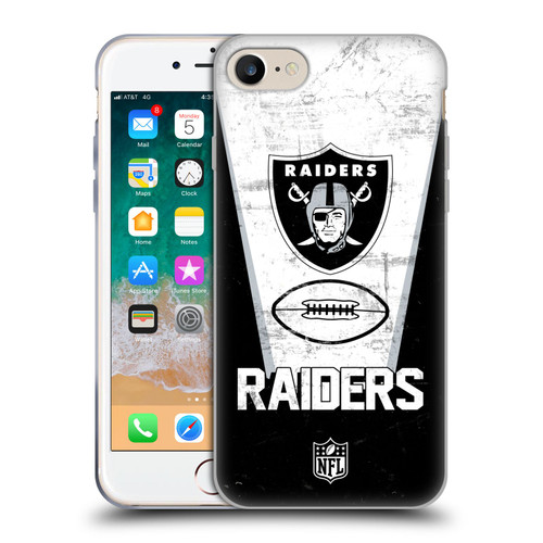 NFL Las Vegas Raiders Logo Art Banner 100th Soft Gel Case for Apple iPhone 7 / 8 / SE 2020 & 2022