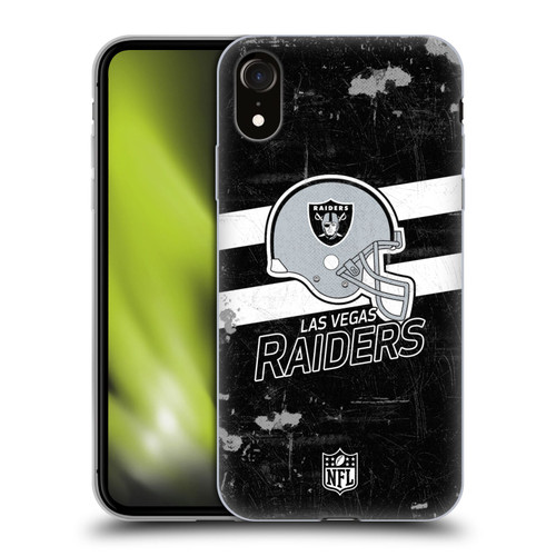 NFL Las Vegas Raiders Logo Art Helmet Distressed Look 100th Soft Gel Case for Apple iPhone XR
