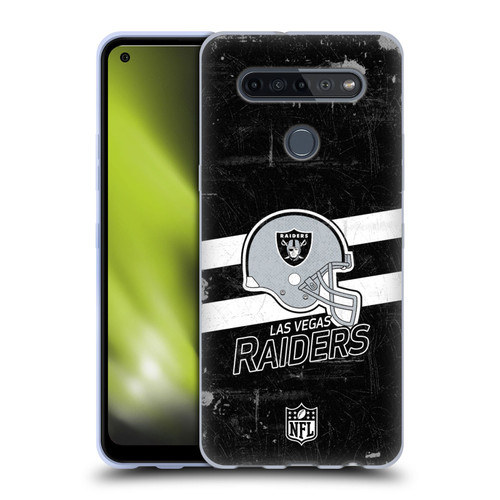 NFL Las Vegas Raiders Logo Art Helmet Distressed Look 100th Soft Gel Case for LG K51S