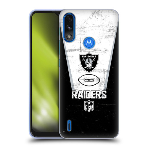 NFL Las Vegas Raiders Logo Art Banner 100th Soft Gel Case for Motorola Moto E7 Power / Moto E7i Power
