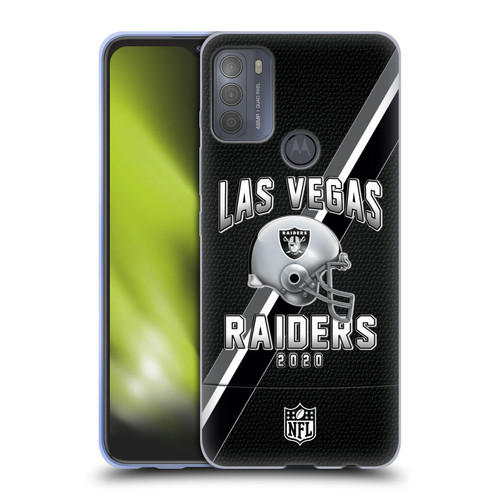 NFL Las Vegas Raiders Logo Art Football Stripes 100th Soft Gel Case for Motorola Moto G50