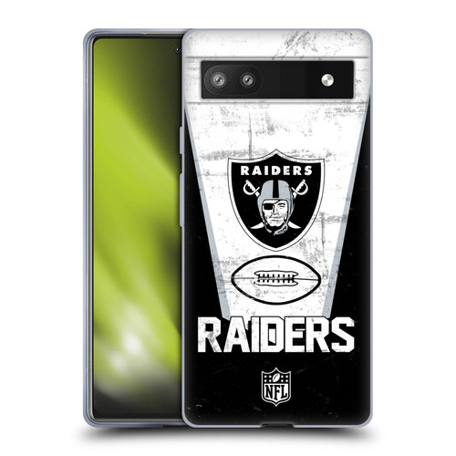 NFL Las Vegas Raiders Logo Art Banner 100th Soft Gel Case for Google Pixel 6a