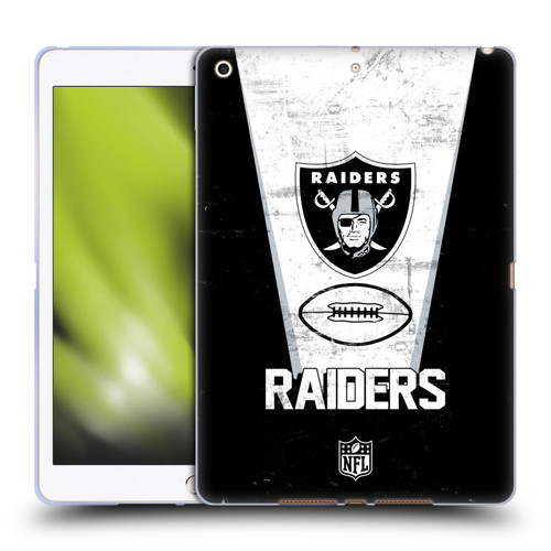 NFL Las Vegas Raiders Logo Art Banner 100th Soft Gel Case for Apple iPad 10.2 2019/2020/2021