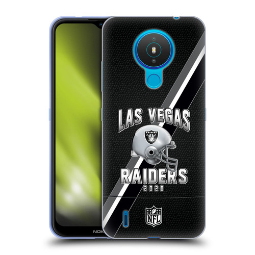 NFL Las Vegas Raiders Logo Art Football Stripes 100th Soft Gel Case for Nokia 1.4
