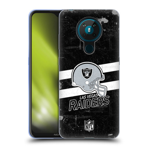 NFL Las Vegas Raiders Logo Art Helmet Distressed Look 100th Soft Gel Case for Nokia 5.3