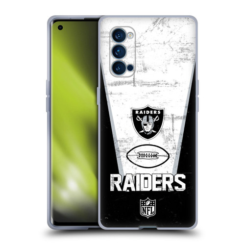 NFL Las Vegas Raiders Logo Art Banner 100th Soft Gel Case for OPPO Reno 4 Pro 5G