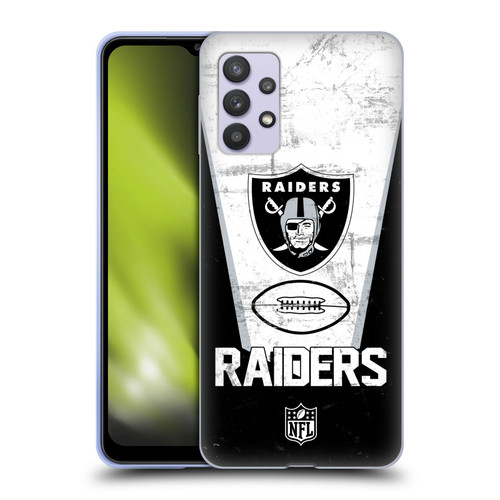 NFL Las Vegas Raiders Logo Art Banner 100th Soft Gel Case for Samsung Galaxy A32 5G / M32 5G (2021)