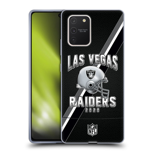 NFL Las Vegas Raiders Logo Art Football Stripes 100th Soft Gel Case for Samsung Galaxy S10 Lite