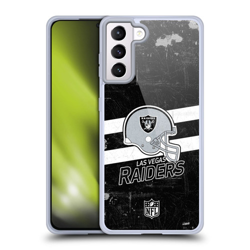 NFL Las Vegas Raiders Logo Art Helmet Distressed Look 100th Soft Gel Case for Samsung Galaxy S21+ 5G