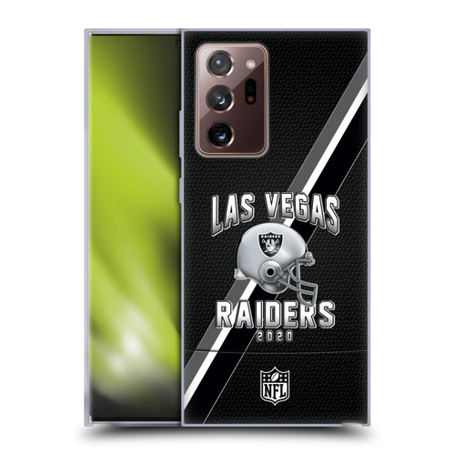 NFL Las Vegas Raiders Logo Art Football Stripes 100th Soft Gel Case for Samsung Galaxy Note20 Ultra / 5G