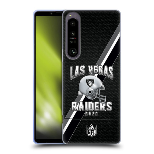 NFL Las Vegas Raiders Logo Art Football Stripes 100th Soft Gel Case for Sony Xperia 1 IV