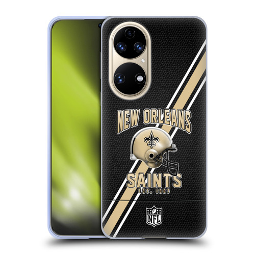 NFL New Orleans Saints Logo Art Football Stripes Soft Gel Case for Huawei P50