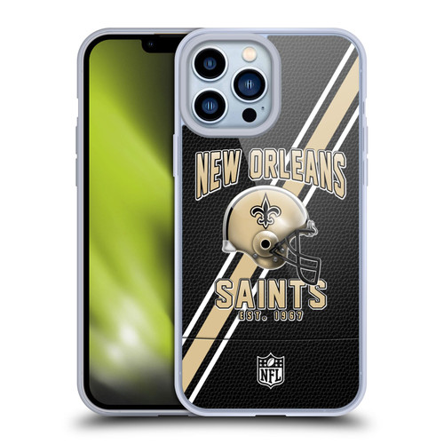 NFL New Orleans Saints Logo Art Football Stripes Soft Gel Case for Apple iPhone 13 Pro Max