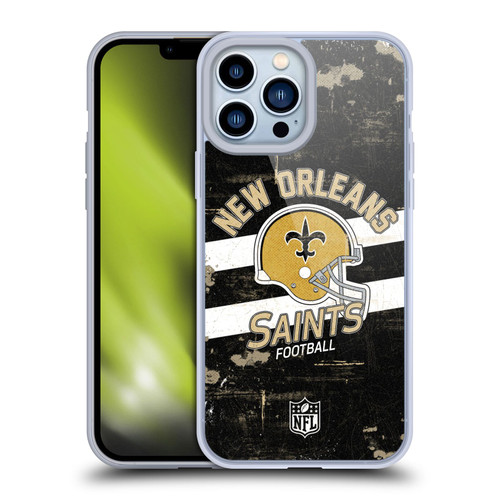NFL New Orleans Saints Logo Art Helmet Distressed Soft Gel Case for Apple iPhone 13 Pro Max
