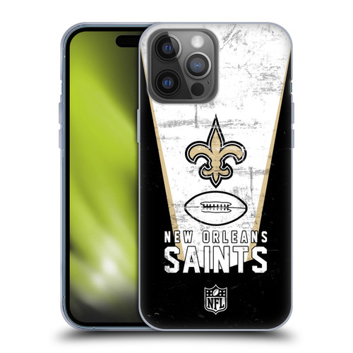 NFL New Orleans Saints Logo Art Banner Soft Gel Case for Apple iPhone 14 Pro Max