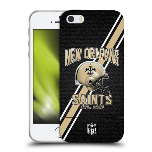 NFL New Orleans Saints Logo Art Football Stripes Soft Gel Case for Apple iPhone 5 / 5s / iPhone SE 2016