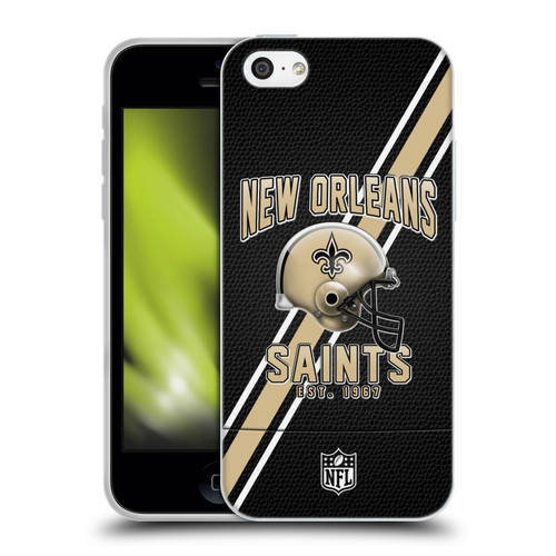 NFL New Orleans Saints Logo Art Football Stripes Soft Gel Case for Apple iPhone 5c