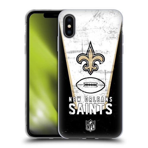 NFL New Orleans Saints Logo Art Banner Soft Gel Case for Apple iPhone XS Max