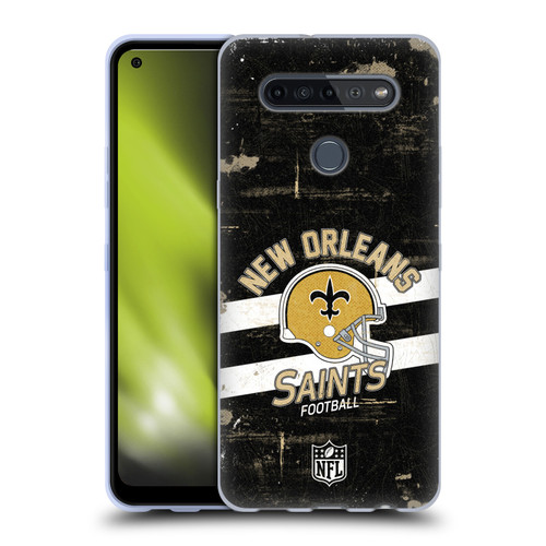 NFL New Orleans Saints Logo Art Helmet Distressed Soft Gel Case for LG K51S
