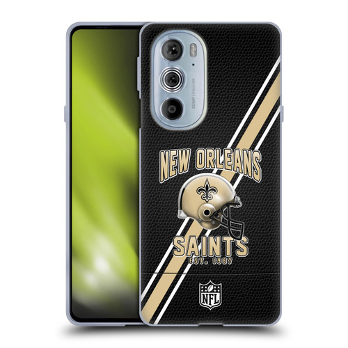 NFL New Orleans Saints Logo Art Football Stripes Soft Gel Case for Motorola Edge X30