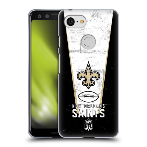 NFL New Orleans Saints Logo Art Banner Soft Gel Case for Google Pixel 3