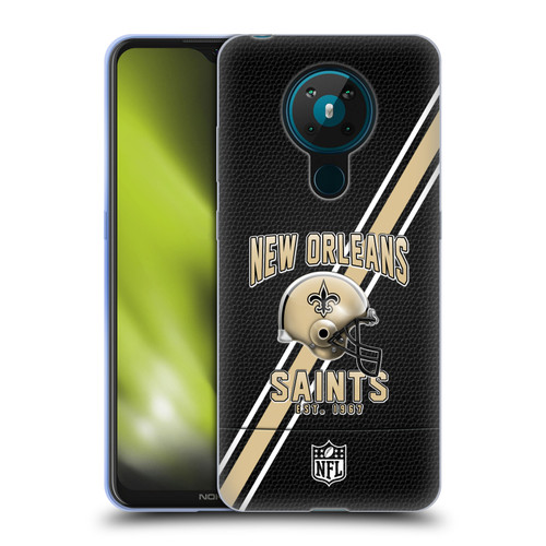 NFL New Orleans Saints Logo Art Football Stripes Soft Gel Case for Nokia 5.3