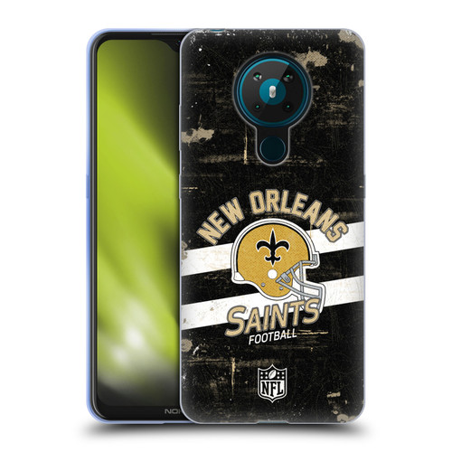 NFL New Orleans Saints Logo Art Helmet Distressed Soft Gel Case for Nokia 5.3