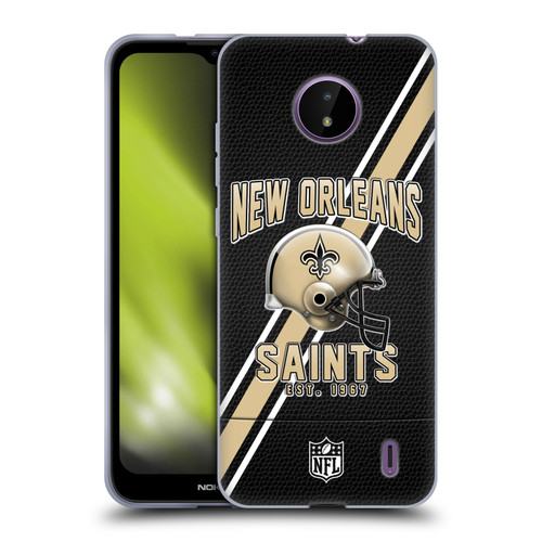 NFL New Orleans Saints Logo Art Football Stripes Soft Gel Case for Nokia C10 / C20
