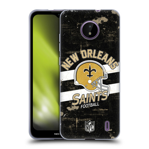 NFL New Orleans Saints Logo Art Helmet Distressed Soft Gel Case for Nokia C10 / C20